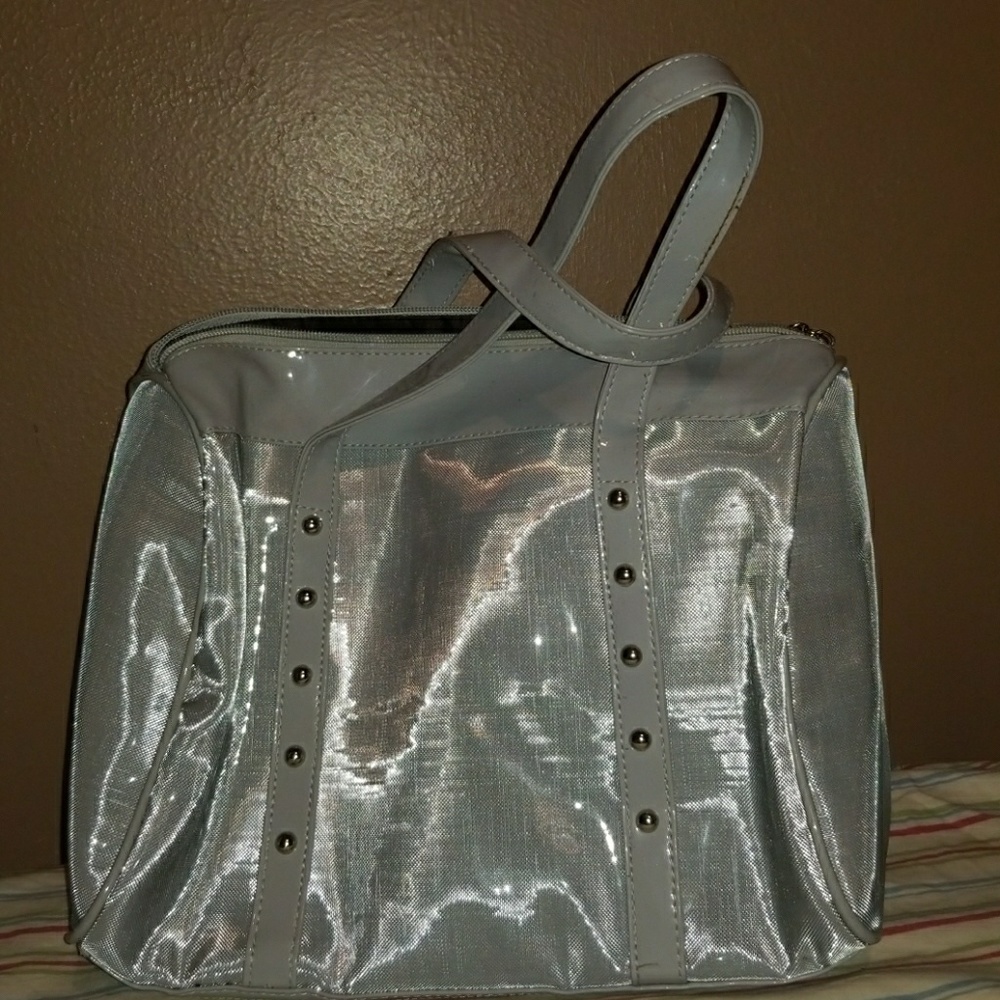 Silver shoulder bag